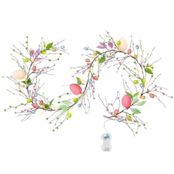 6 FT Easter Egg Christmas Garland, Battery Operated Christmas Garland - Picture 7 of 7